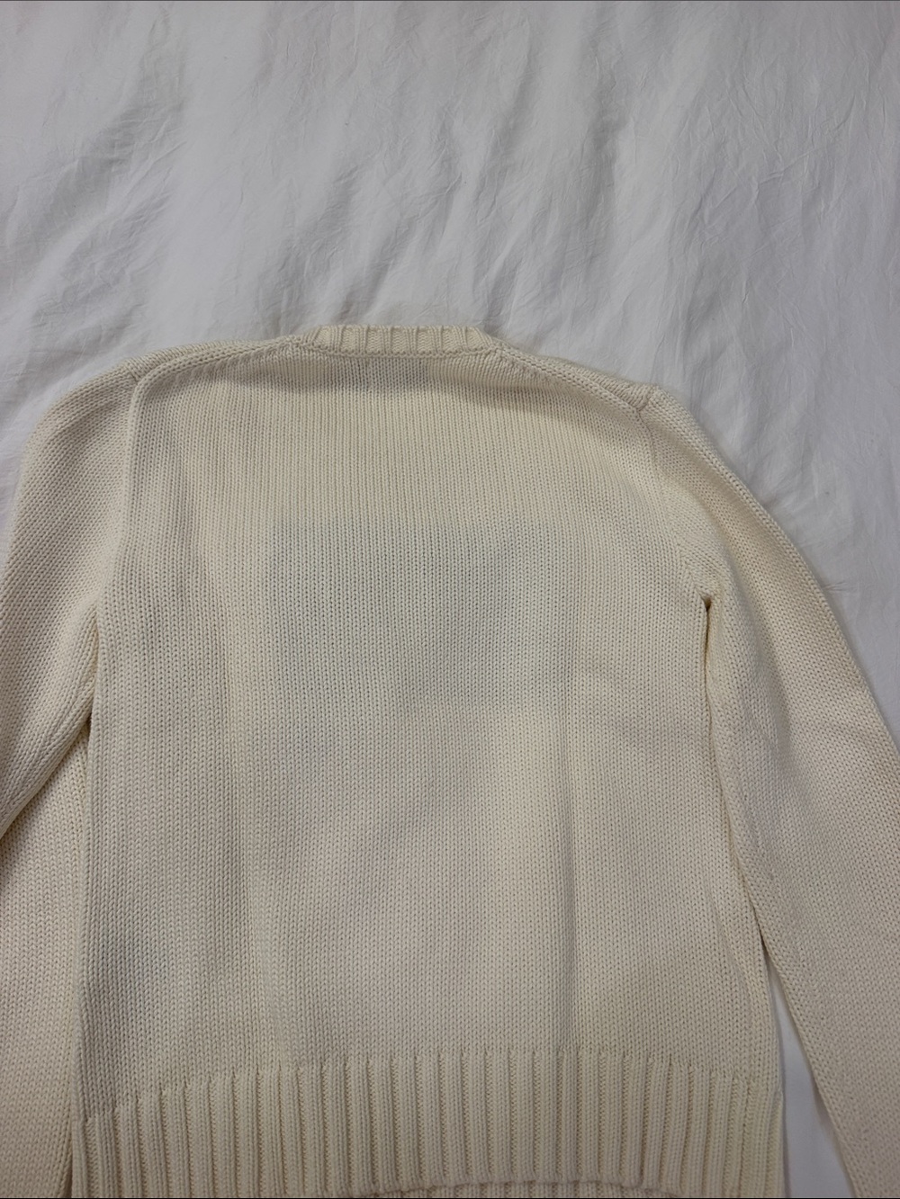 Polo by Ralph Lauren Cream Crewneck Sweater with Flag Motif - Picture 3 of 3